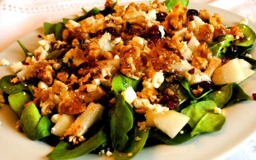 Ensalada de Espinaca Baby con Pera